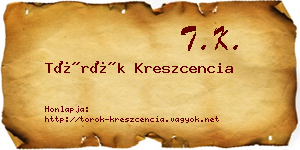 Török Kreszcencia névjegykártya
